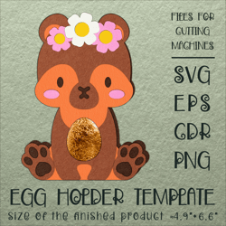 Baby Bear | Easter Egg Holder | Paper Craft Template