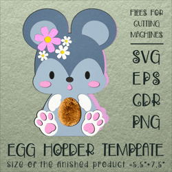 Cute Mouse | Easter Egg Holder | Paper Craft Template