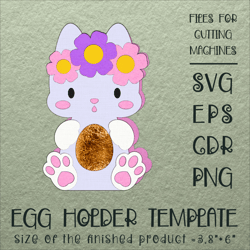 Cute Cat | Easter Egg Holder | Paper Craft Template