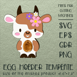 Cute Cow | Easter Egg Holder | Paper Craft Template