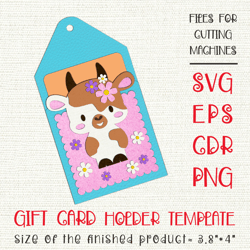 Cute Cow | Birthday Gift Card Holder | Paper Craft Template