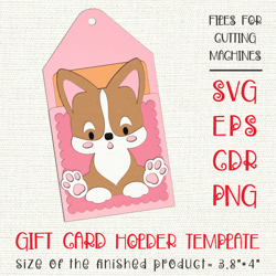 Corgi Puppy | Gift Card Holder | Paper Craft Template