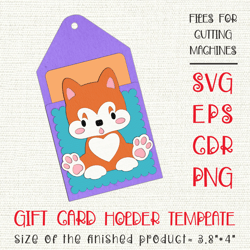 Japanese Akita | Gift Card Holder | Paper Craft Template