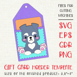 Schnauzer Dog | Gift Card Holder | Paper Craft Template