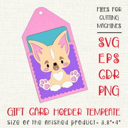 Chihuahua Dog | Gift Card Holder | Paper Craft Template