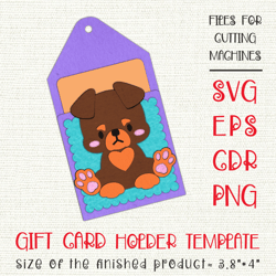 Rottweiler Dog | Gift Card Holder | Paper Craft Template