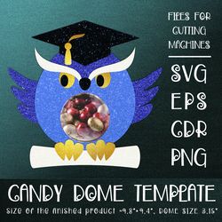 Wise Owl | Graduation Candy Dome | Party Favor | Paper Craft Template| Sucker Holder SVG