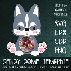 Husky Dog | Candy Dome Template | Sucker Holder | Paper Craft Design