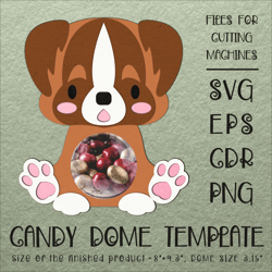 Saint Bernard Dog | Candy Dome Template | Sucker Holder | Paper Craft Design