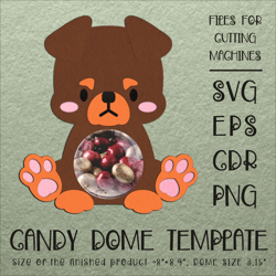 Rottweiler Dog | Candy Dome Template | Sucker Holder | Paper Craft Design