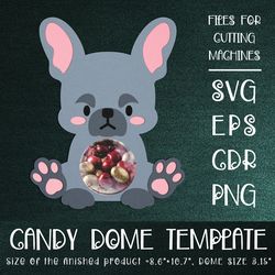 French Bulldog | Candy Dome Template | Sucker Holder | Paper Craft Design