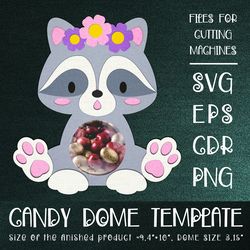 Baby Raccoon | Candy Dome Template | Sucker Holder | Paper Craft Design