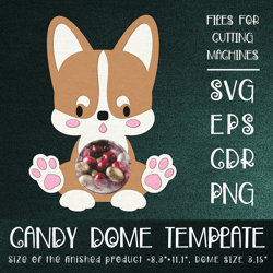 Corgi Puppy | Candy Dome Template | Sucker Holder | Paper Craft Design