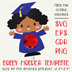 little girl | graduation lollipop holder | paper craft template