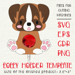 st bernard dog | lollipop holder | paper craft template