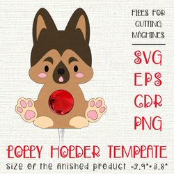 german shepherd | lollipop holder | paper craft template