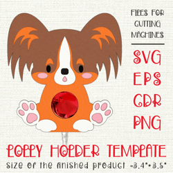 papillon dog | lollipop holder | paper craft template