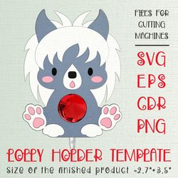 chinese crested dog | lollipop holder | paper craft template