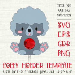poodle dog | lollipop holder | paper craft template