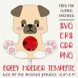 pug dog | lollipop holder | paper craft template