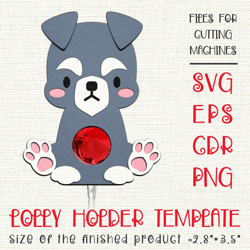 schnauzer dog | lollipop holder | paper craft template