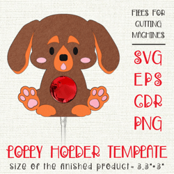 dachshund puppy | lollipop holder | paper craft template