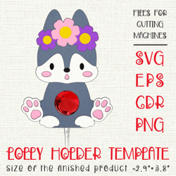 baby wolf | lollipop holder | paper craft template