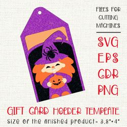 little witch | halloween gift card holder | paper craft template