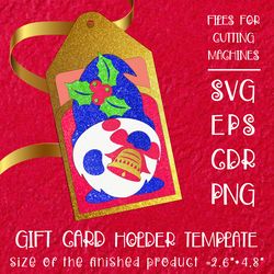 christmas gift card holder with gnome and bell