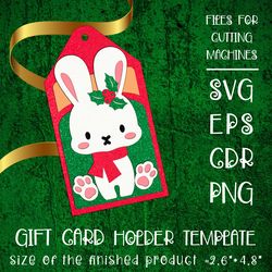 christmas gift card holder with cute bunny