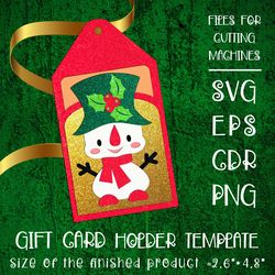 christmas gift card holder with snowman