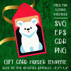 christmas gift card holder with white bear