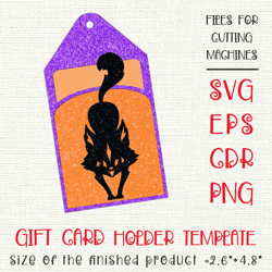 gift card holder with black cat silhouette