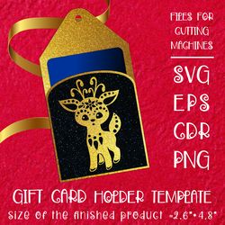 christmas gift card holder with deer in ethnic style
