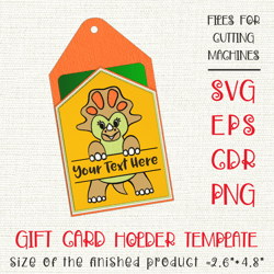 birthday gift card holder with cute dino
