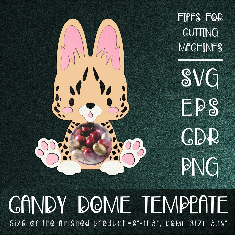 Candy Dome Template With Serval Cat 0