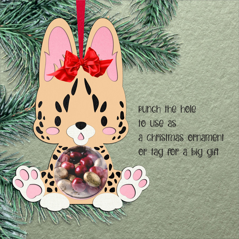 Candy Dome Template With Serval Cat 2