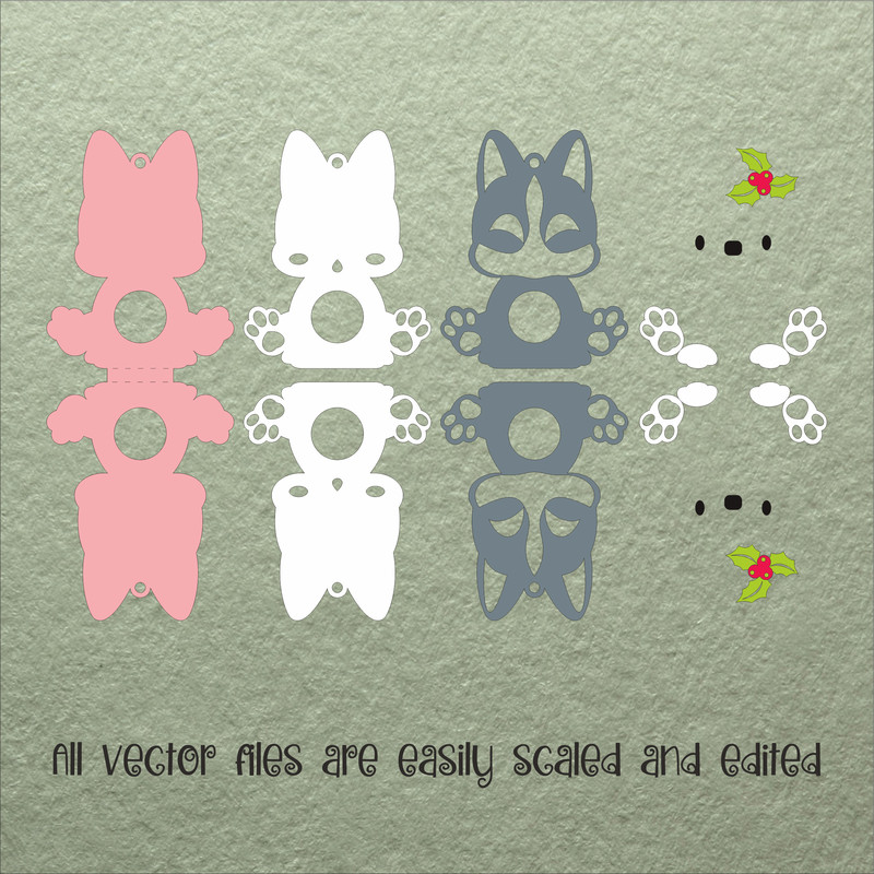 Husky Dog  Christmas Candy Holder Template 2