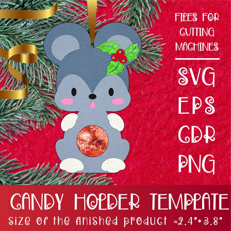 Cute Mouse  Christmas Candy Holder Template 0