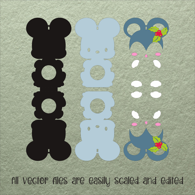 Cute Mouse  Christmas Candy Holder Template 2