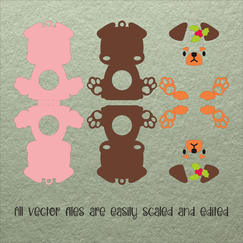 Rottweiler Dog Christmas Candy Holder Template 2