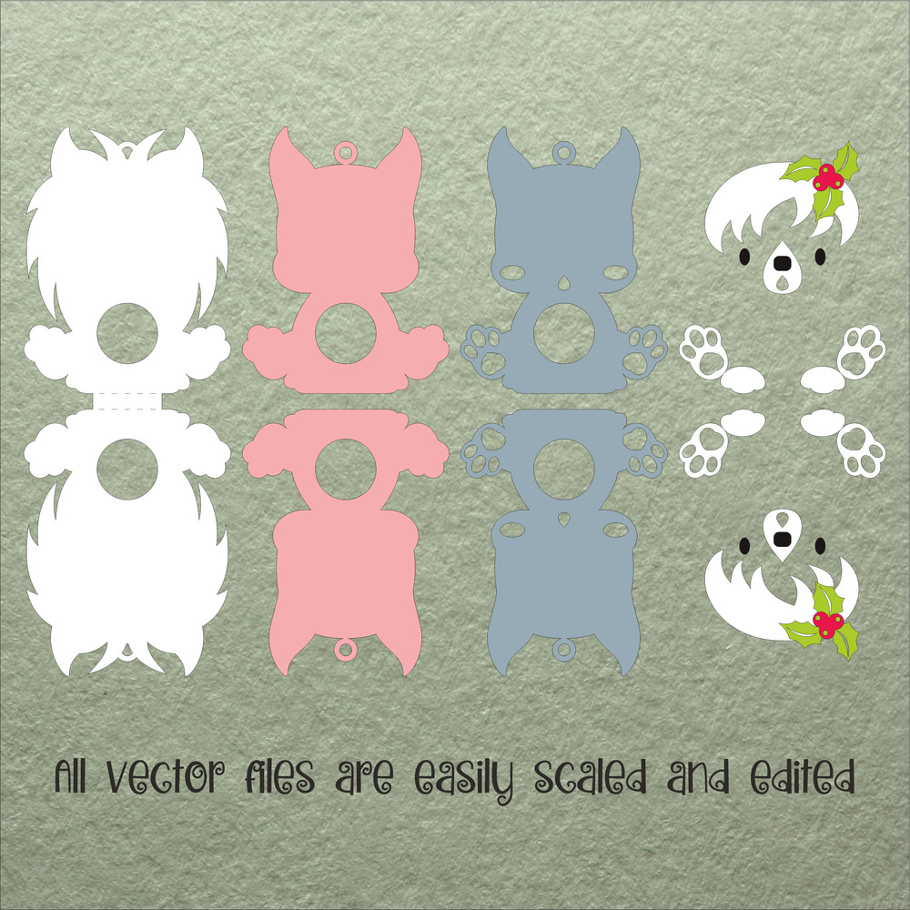 Chinese Crested Dog Christmas Candy Holder Template 2