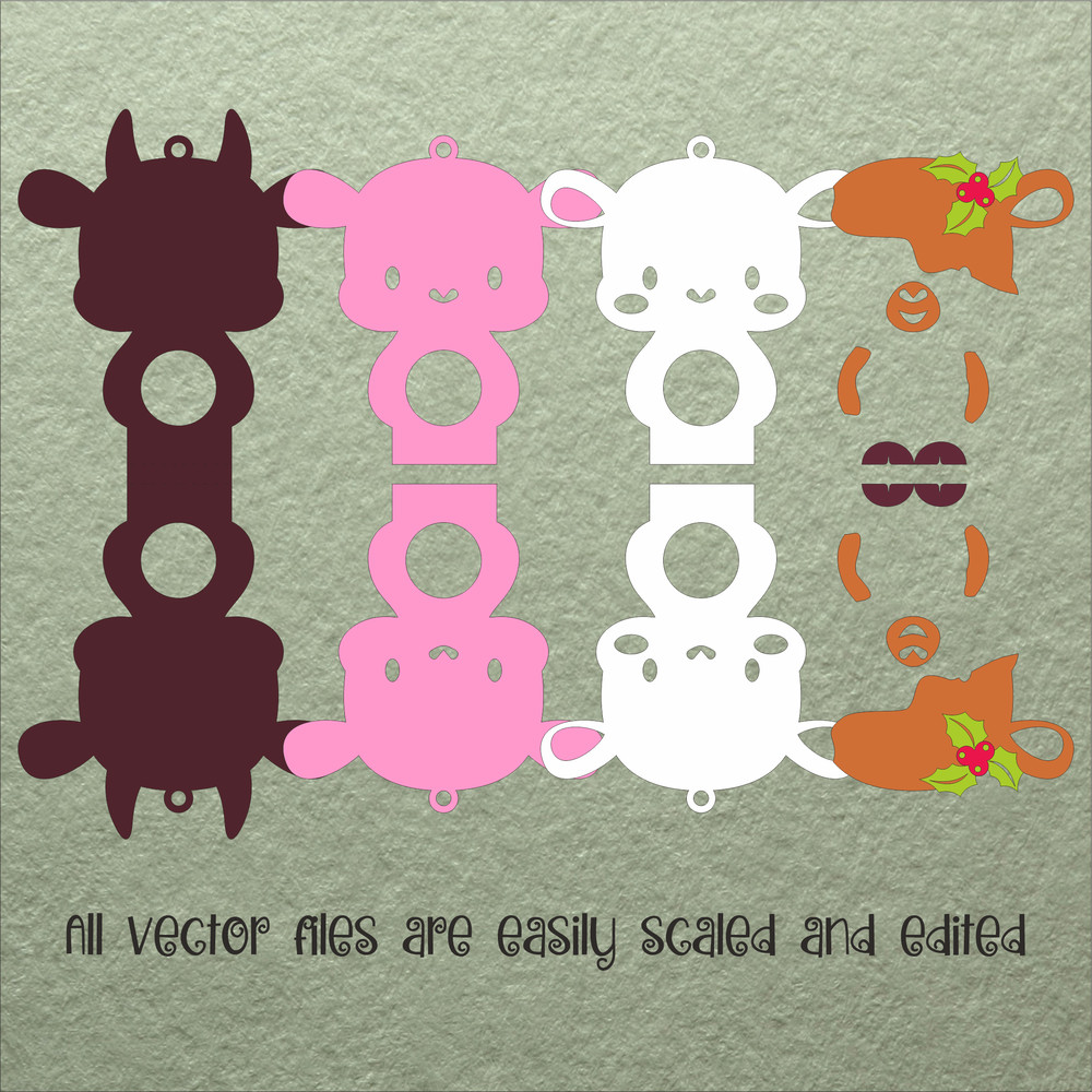 Cute Cow  Christmas Candy Holder Template 2