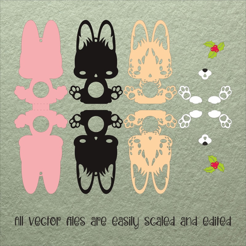 Serval Cat Cyristmas Candy Holder Template 2