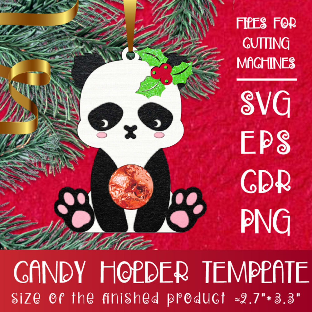 Panda Bear Christmas Candy Holder Template 0