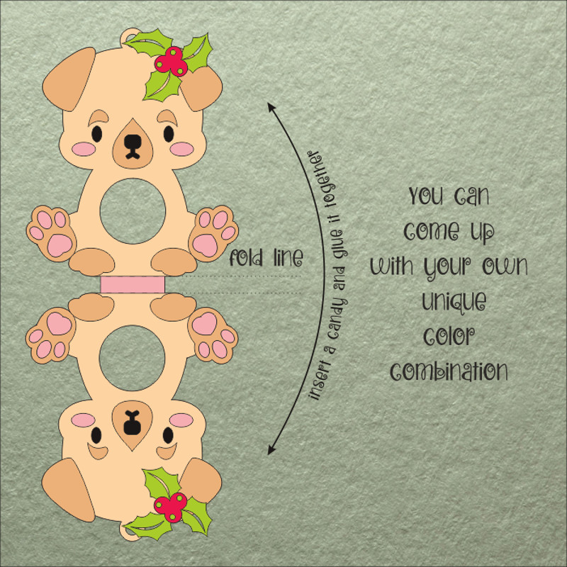 Labrador Retriever Christmas Candy Holder Template 1