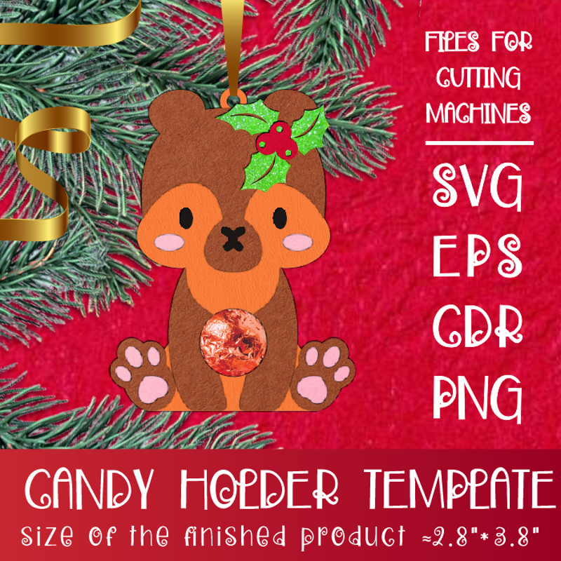 Baby Bear Christmas Candy Holder Template 0