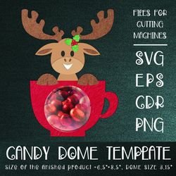 moose in a cup -candy dome - christmas ornament