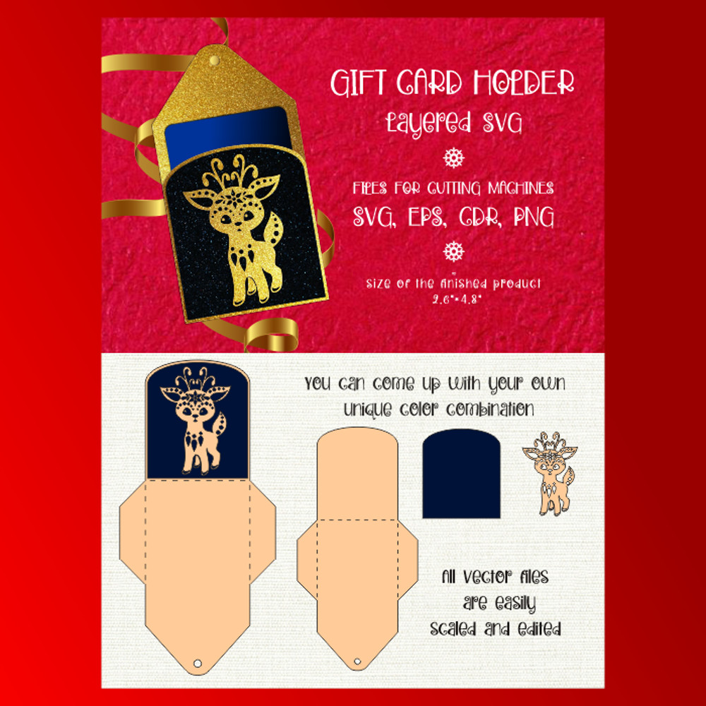 Christmas Animals  Gift Card Holder Bundle 4