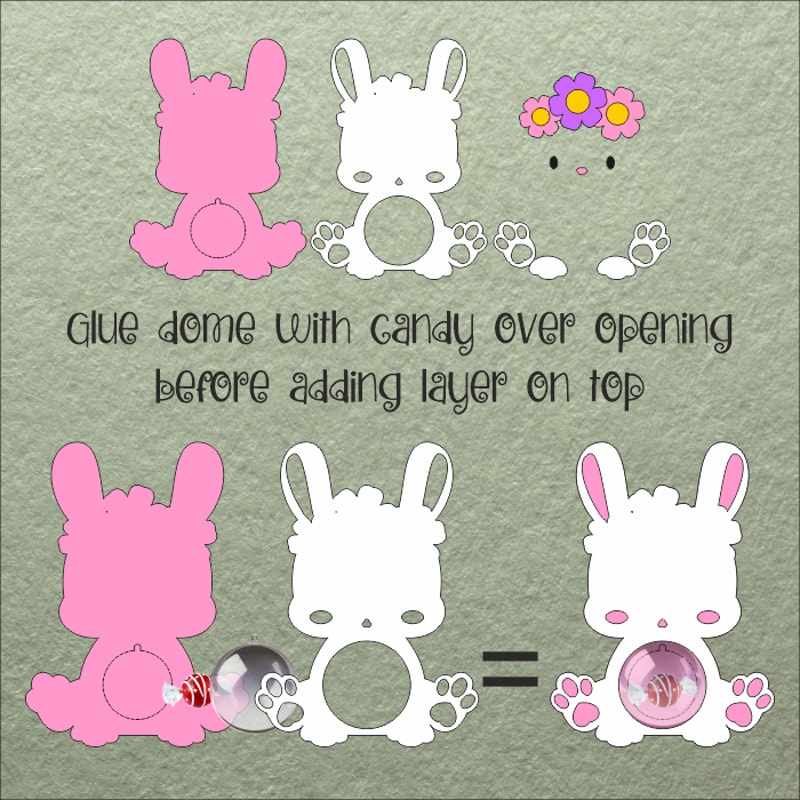 Baby BunnyCandy Dome TemplateSucker Holder 1